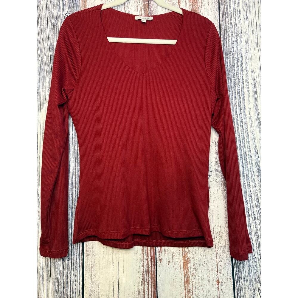 White Birch Women's Top Burgundy Size L